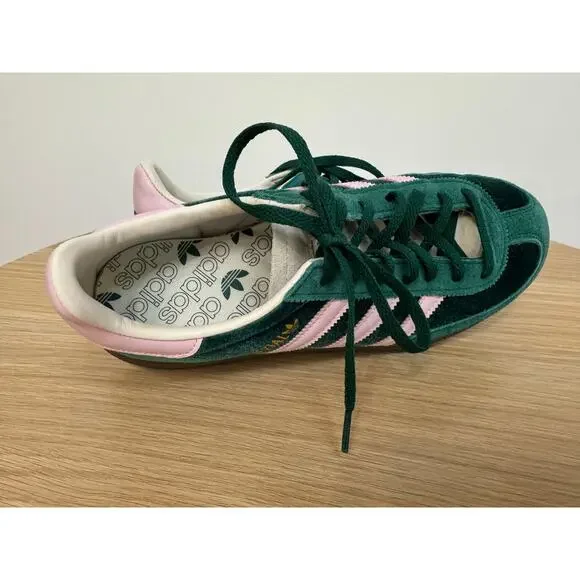 Adidas NWB Size 9.5 Handball Spezial Collegiate Green & Pink Velvet Kelly Dark - Picture 10 of 11